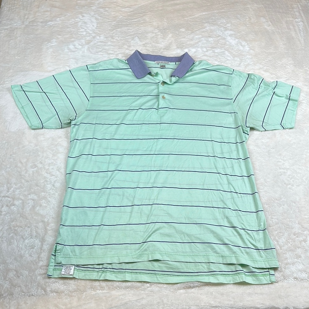 Peter Millar Green and Blue Polo for Casual Elegance